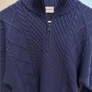 Aritzia Women's Navy Zip-Up Sweater